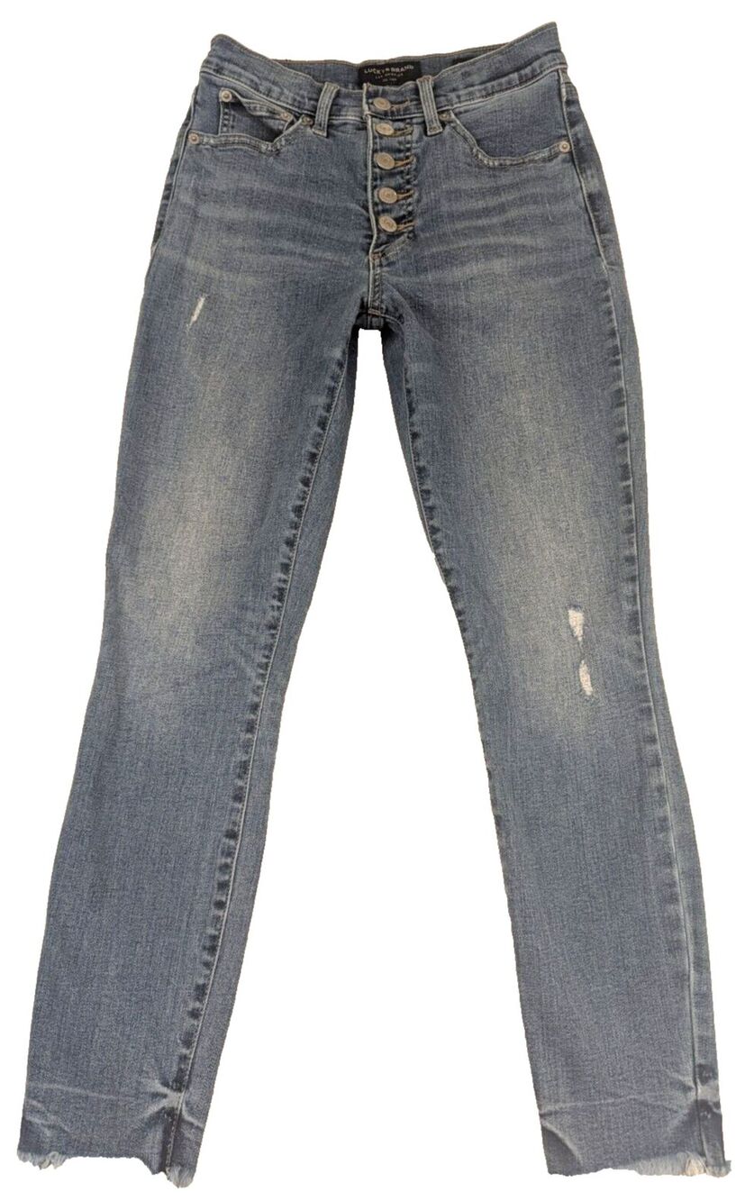 Lucky Brand Womens Jeans High Rise Bridgette Skinny 6/28 Ankle 26x25 Raw Hem